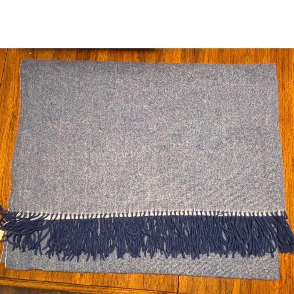 Casper 100% Cashmere Throw Blanket in Blue/Indigo 50x75" NWT
